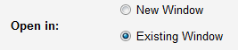 Select open in new or existing window